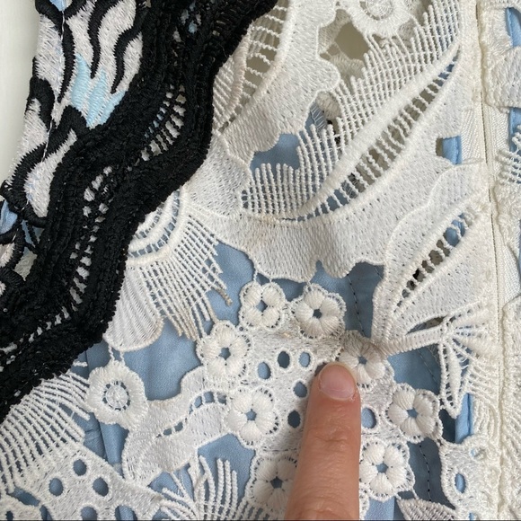 TOPSHOP Lace Mini Dress White Baby Blue size 4 - Picture 13 of 13
